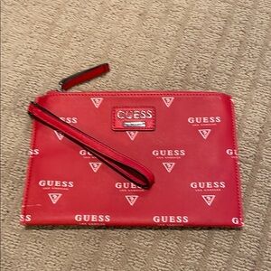 Guess Red Logo Wristlet
